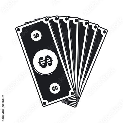 Isolated group of casino bills icon Vector