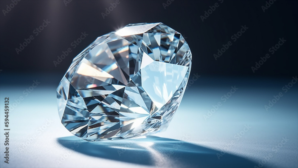 Shiny diamond on black background. Generative AI Shiny diamond on black background. Generative AI