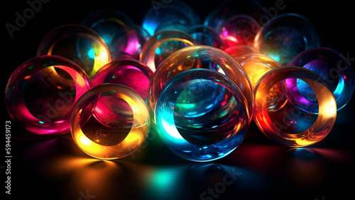 Colorful glow ball. Generative AI