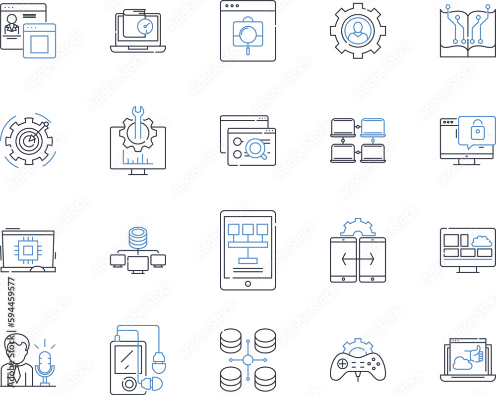Information systems line icons collection. Database, Nerking, Storage, Analytics, Security, Automation, Integration vector and linear illustration. Cloud,Artificial Intelligence,Business Intelligence Information systems line icons collection. Database, Nerking, Storage, Analytics, Security, Automation, Integration vector and linear illustration. Cloud,Artificial Intelligence,Business Intelligence