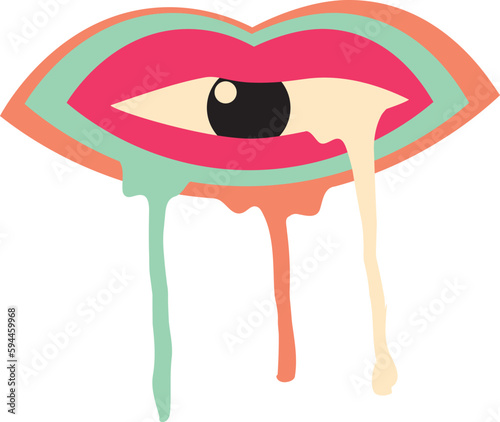 retro groovy eye icon