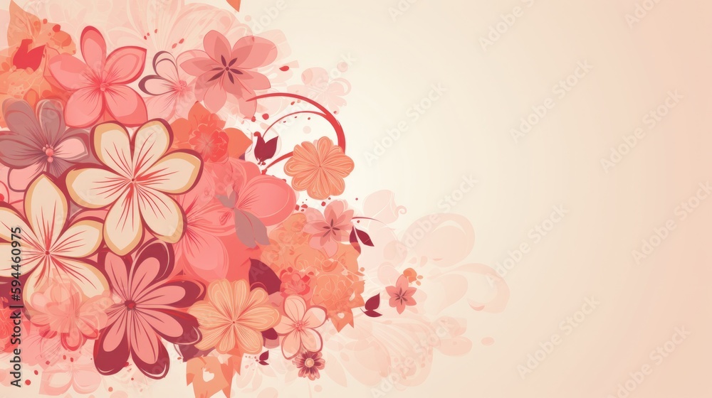 Floral background illustration, Generative AI, Generative, AI
