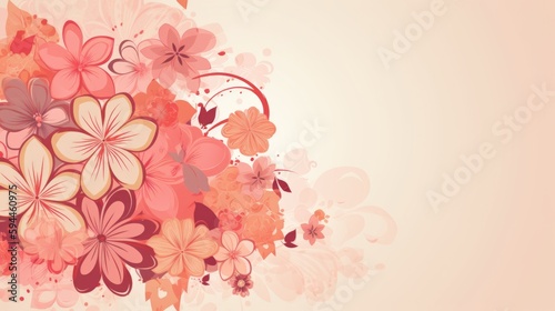 Floral background illustration, Generative AI, Generative, AI