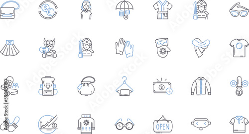Tourism industry line icons collection. Adventure, Attractions, Beaches, Cuisine, Culture, Destinations, Entertainment vector and linear illustration. Experience,Exploration,Heritage outline signs set