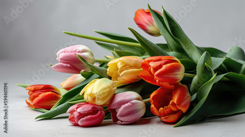 Bouquet of tulips, Mother's Day, Spring, Generative AI, Generative, AI