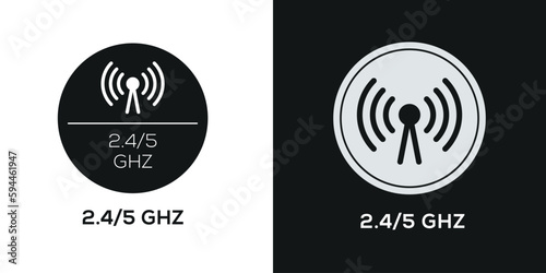 5Ghz+2.4Ghz Dual Band Wireless Internet, Vector sign.