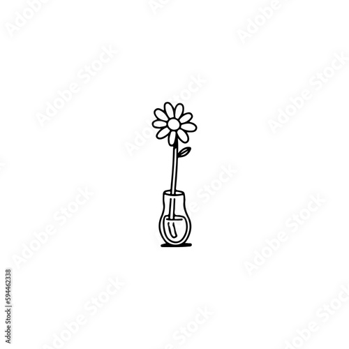 vector illustration of a flower in a bottle