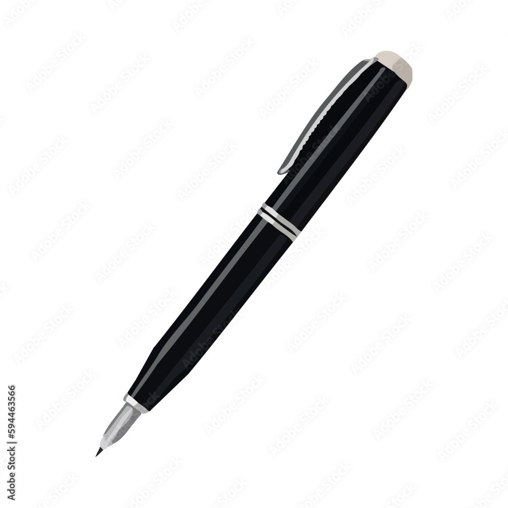 The nib of a metal fountain pen The nib of a metal fountain pen