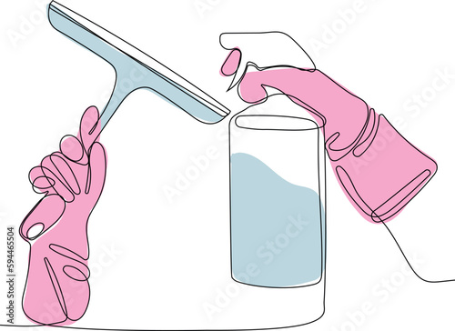 Home cleaning service landing page design concept, illustration of janitors with cleaning tools. Vector illustration