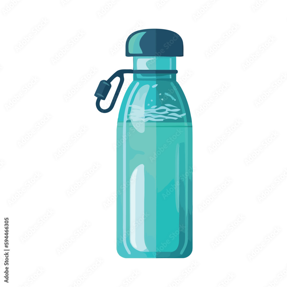 Transparent glass bottle with fresh purified water Transparent glass bottle with fresh purified water