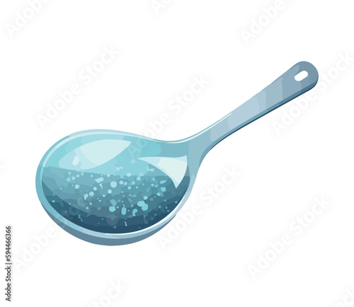 Shiny silver teaspoon with metal reflection