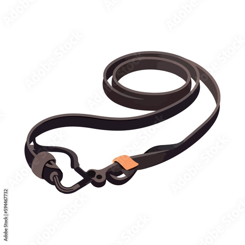 Metal buckle tied knot secures leather belt