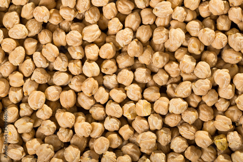 Dried chickpea seeds texture. Natural food background..