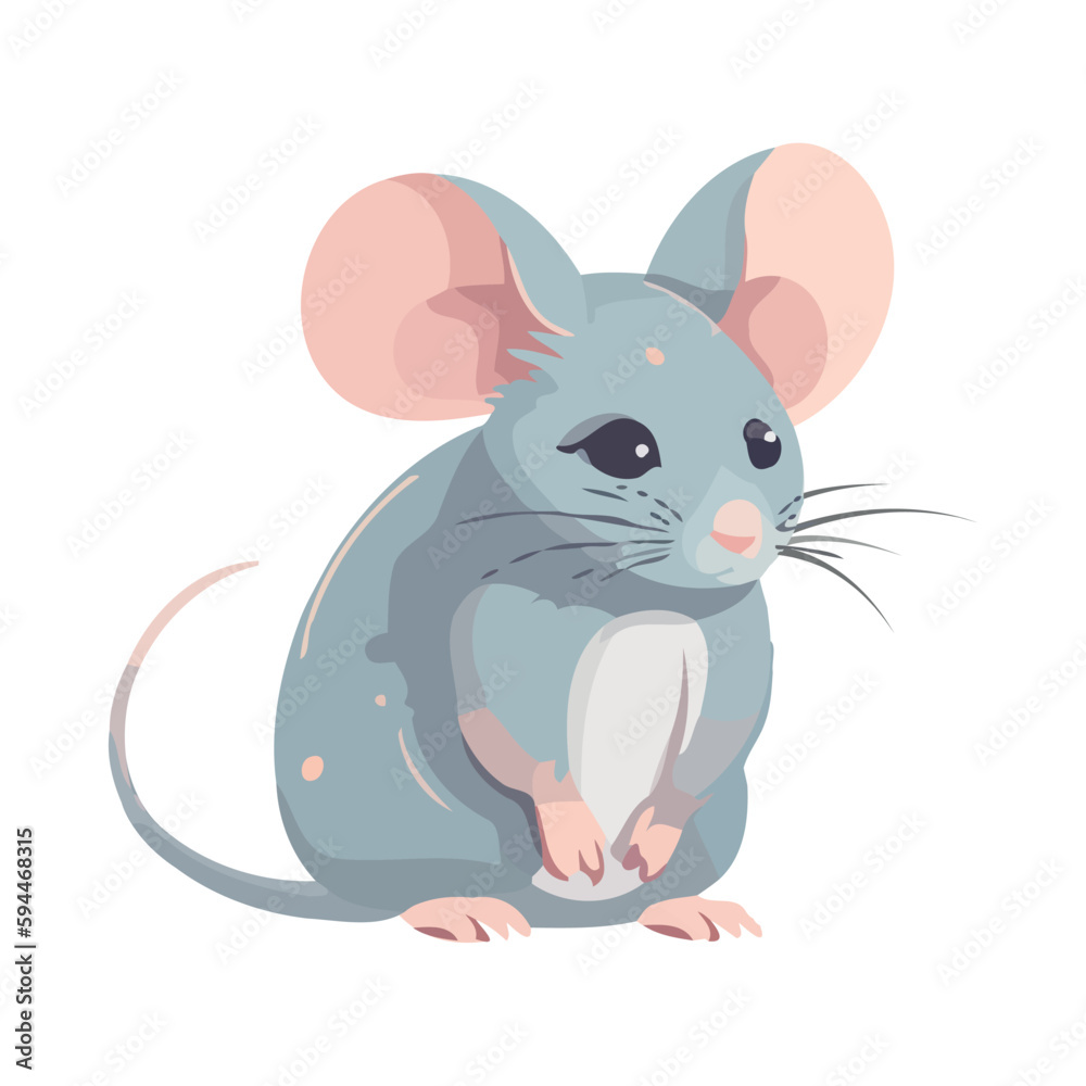 Small fluffy cute cartoon mouse