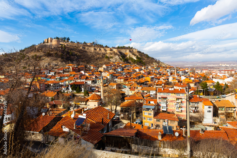 The ancient Turkish city of Kutahya with views of the castle, Turkey.