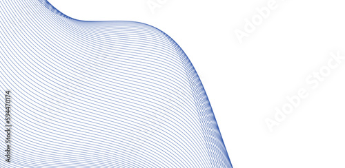abstract blue wave background. Blue minimal round lines abstract background. Thin line wavy abstract vector background. Curve wave seamless pattern. Line art striped graphic template