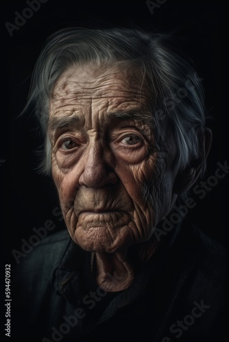 Black Background Close-Up Portrait AI © ArquitecAi