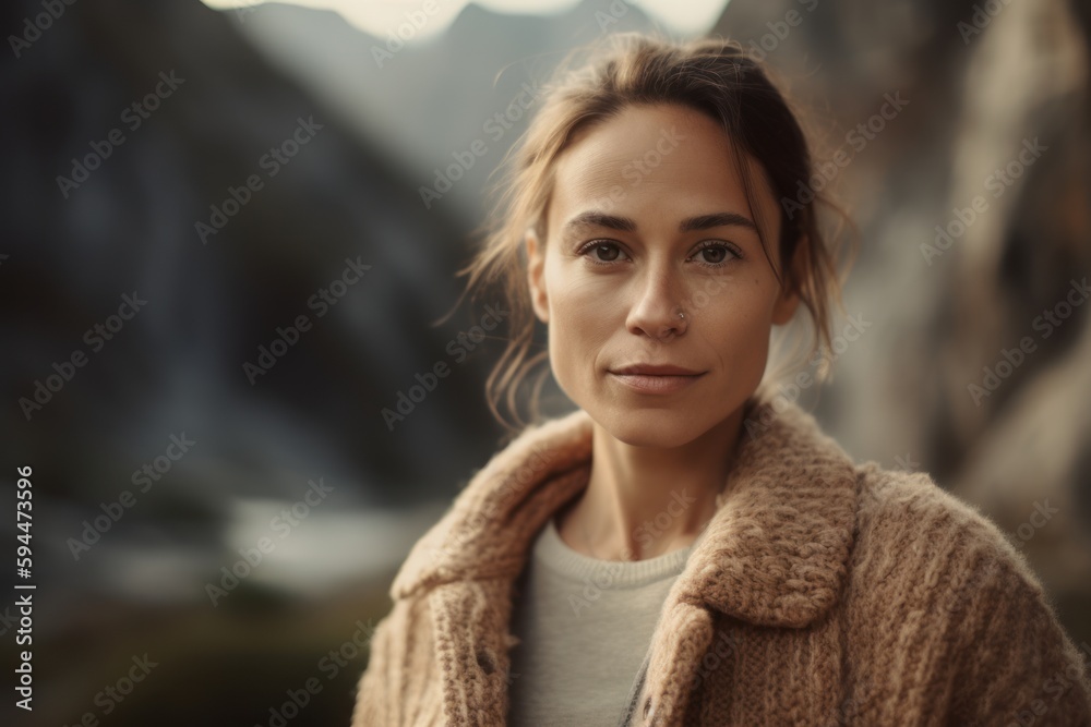 Portrait of a beautiful young woman in a beige coat. Portrait of a beautiful young woman in a beige coat.