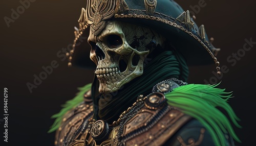 poison skull warrior, digital art illustration, Generative AI