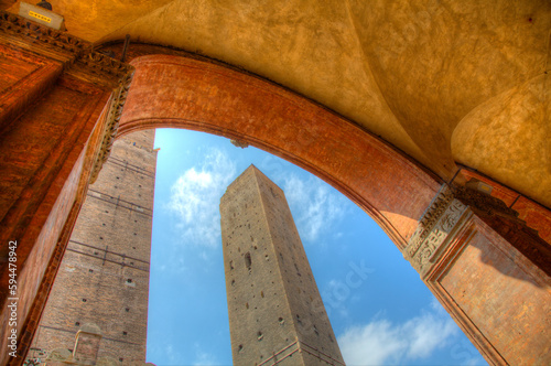 Archway and Tower in Bologna, Italy