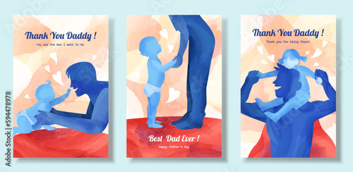 Lovely child and dad poster set