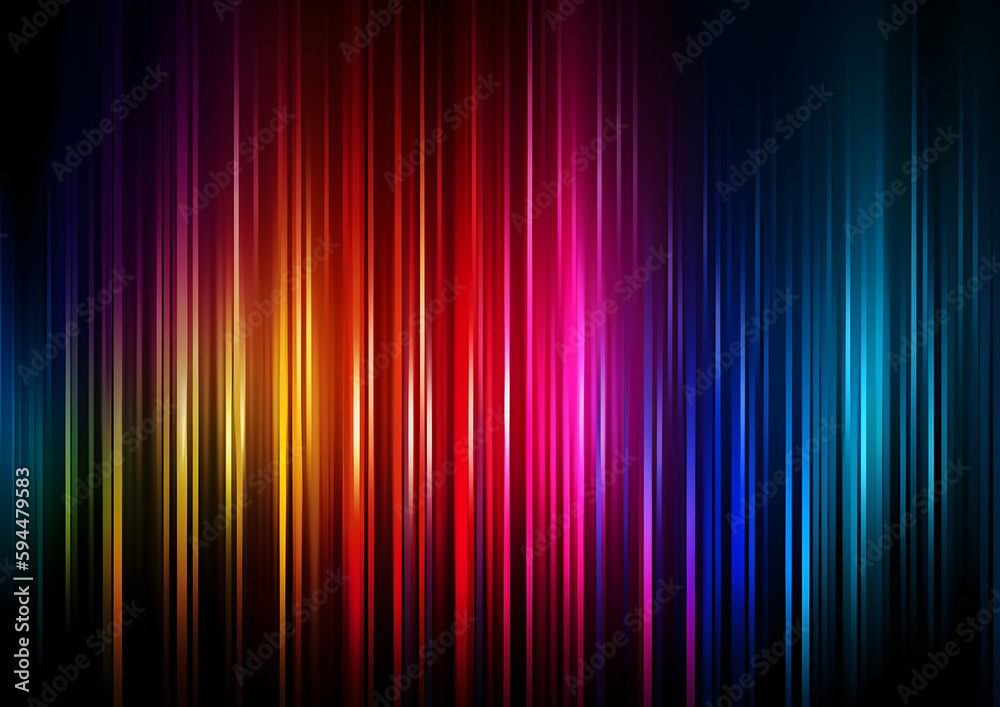 Abstract vertical line background with rainbow colorful spectrum, Generative AI