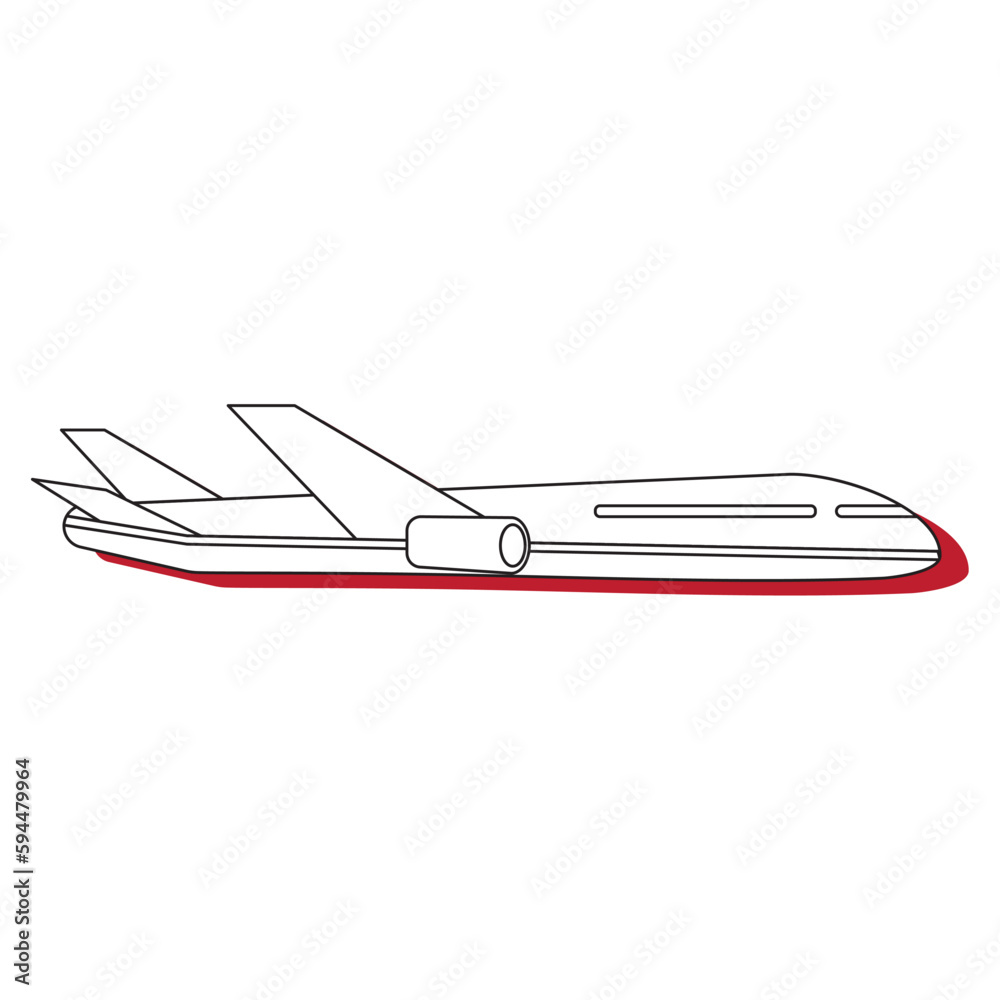 Isolated monochrome airplane vehicle icon Vector Isolated monochrome airplane vehicle icon Vector