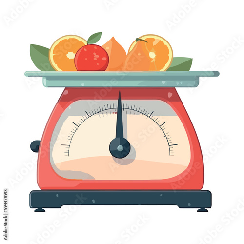 Healthy fresh fruit on balance