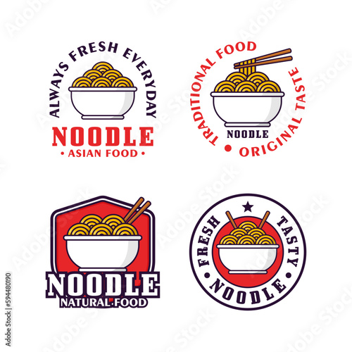 Noodle asian food design logo collection