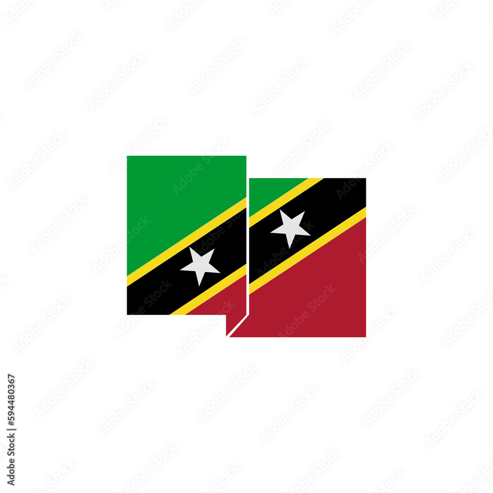 Saint kitts flags icon set, Saint kitts independence day icon set vector sign symbol