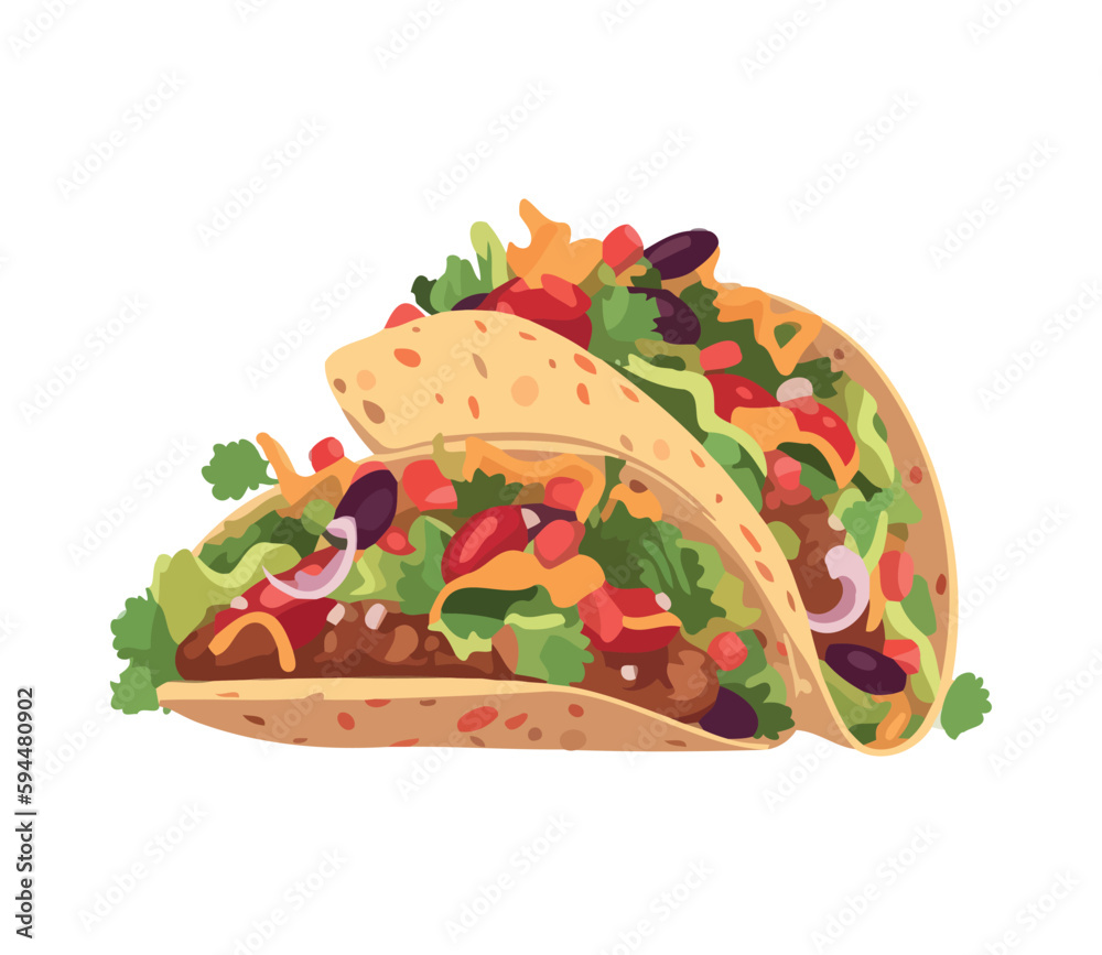 Gourmet Mexican taco plate for lunch Gourmet Mexican taco plate for lunch