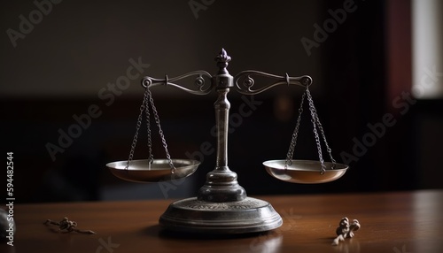 Antique Balance Scales, Scales of Justice ai, ai generative, illustration