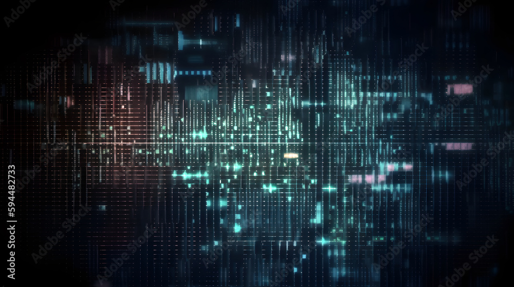 Glitching dot matrix code texture background, Generative AI Glitching dot matrix code texture background, Generative AI