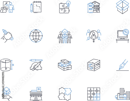 Operations line icons collection. Efficiency, Logistics, Productivity, Optimization, Quality, Inventory, Maintenance vector and linear illustration. Supply,Management,Performance outline signs set