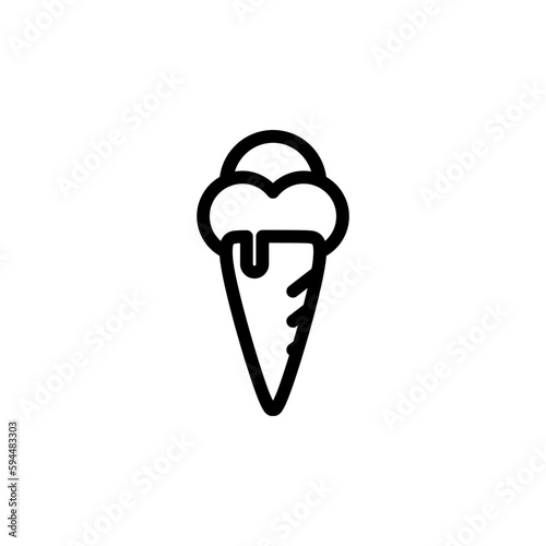 Tantalizing Ice Cream Cone icon in outline mode. Vector illustration template in trendy style. Editable graphic resources for many purposes.