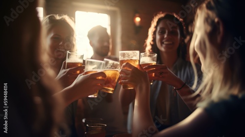 oast to Happiness: Friends Celebrating with Beer, generative ai