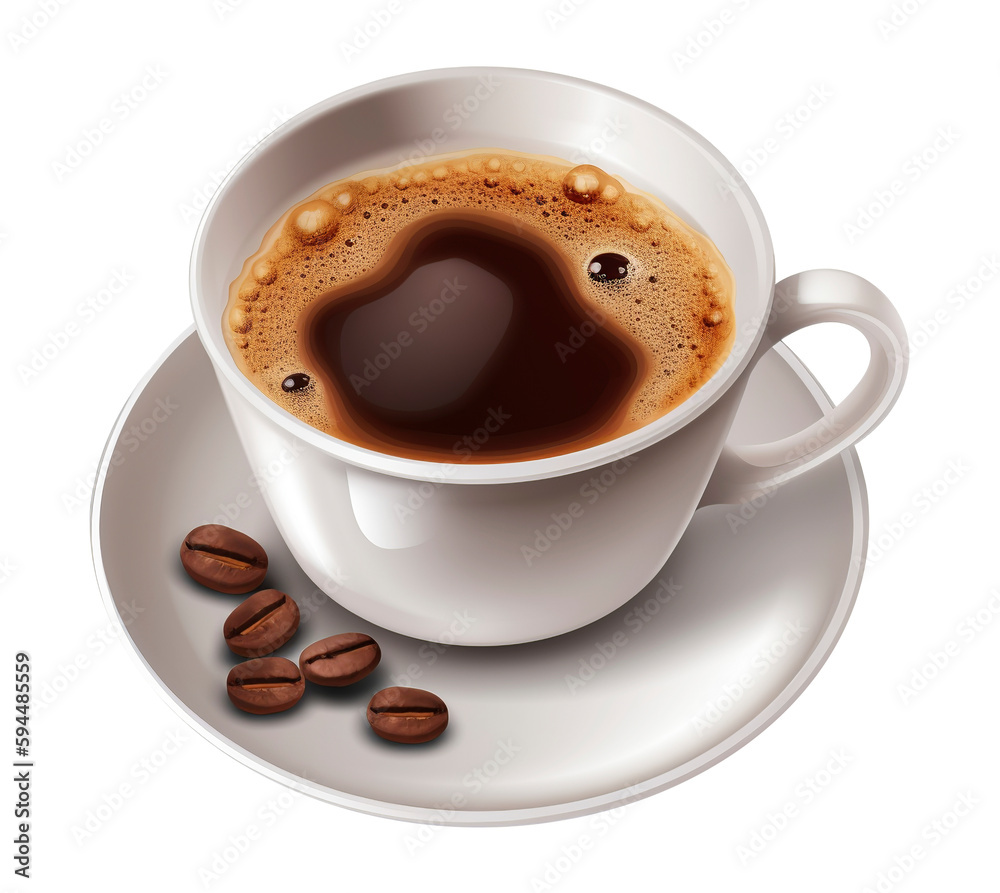 Coffee in transparent background. Generative AI. Coffee in transparent background. Generative AI.