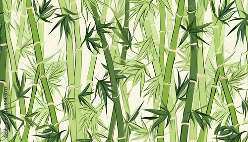 Bamboo with leaf seamless pattern background © MAJGraphics