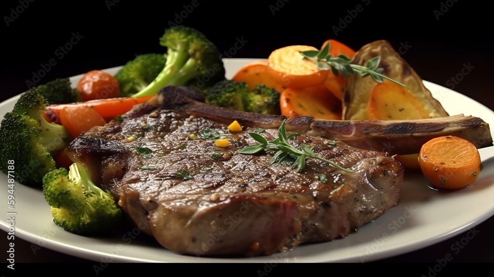 T-Bone Steak with Roasted Vegetables T-Bone Steak with Roasted Vegetables
