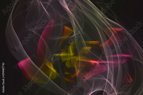 Abstract art made with lights. Long exposition. Celebrations of the international day of light.