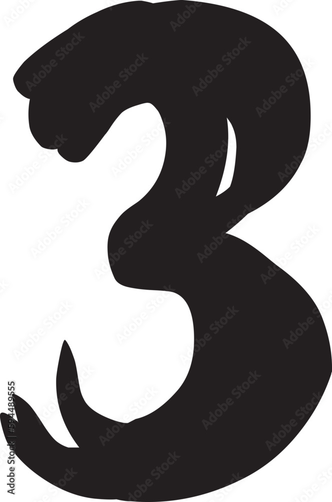 Number 3 alphabet, burr letter thick stroke. Number 3 alphabet, burr letter thick stroke.