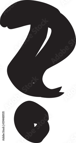 Question mark punctuation, burr letter.