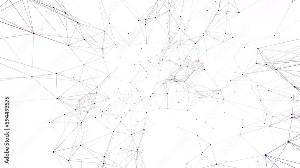 Multicoloured joints of a neural network. Seamless loop. Multicoloured joints of a neural network. Seamless loop.