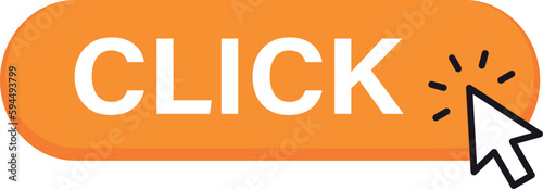Click here button with hand pointer clicking