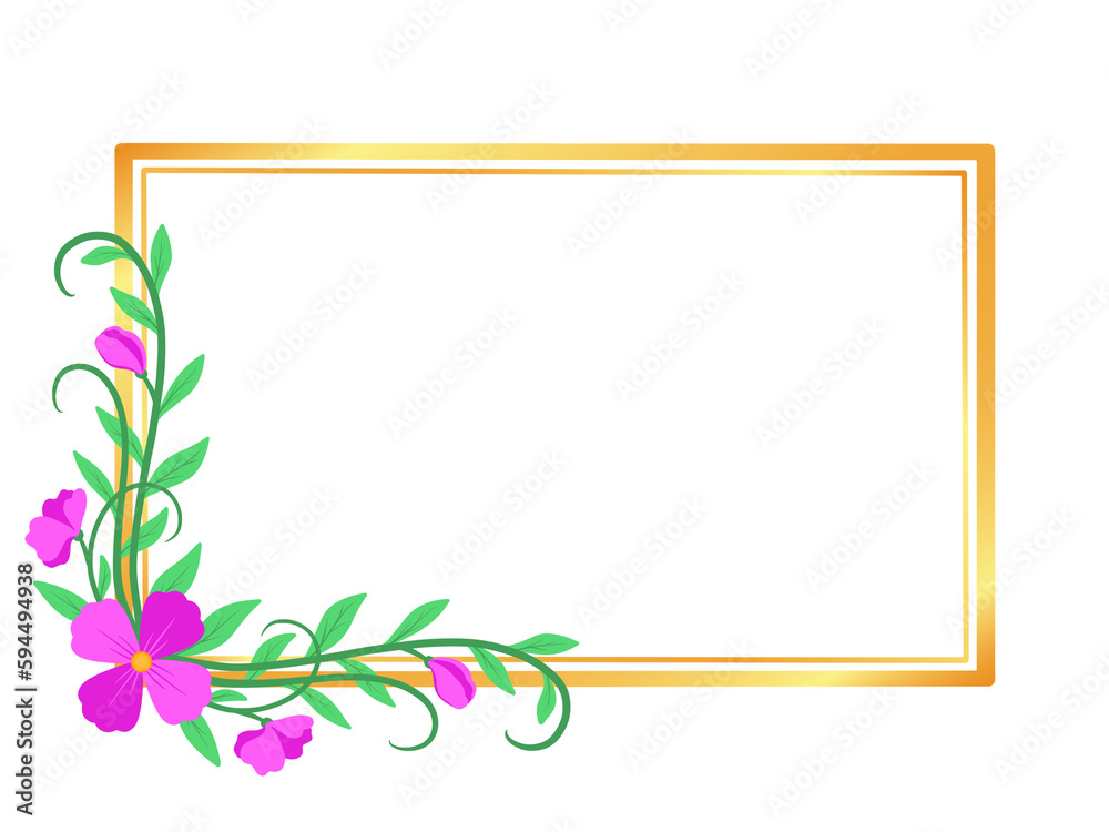 Frame Background with Floral Illustration Frame Background with Floral Illustration