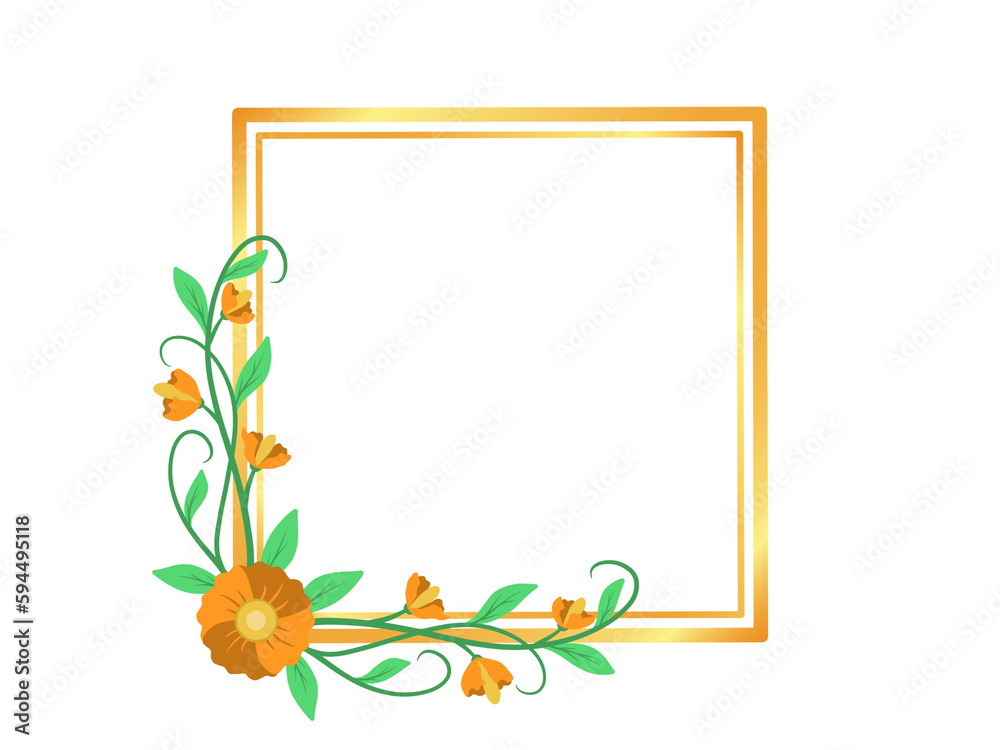 Frame Background with Floral Illustration Frame Background with Floral Illustration