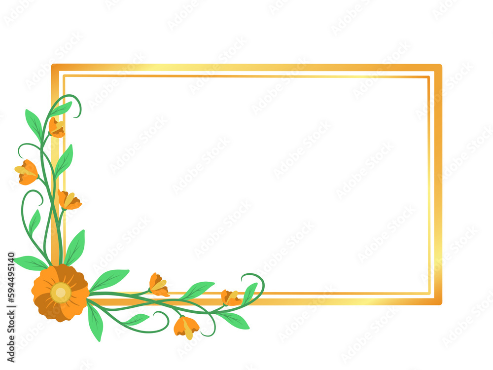Frame Background with Floral Illustration Frame Background with Floral Illustration