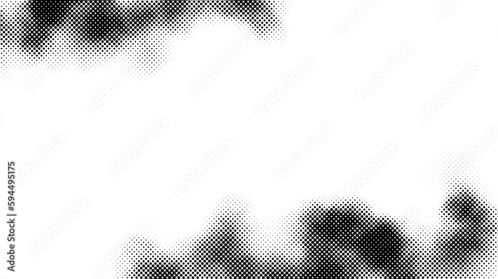 Obraz premium Halftone smoke texture. Black and white dotted fog or smog background. Comic style design for banners, collages, posters. Monochrome grunge wallpaper. Vector