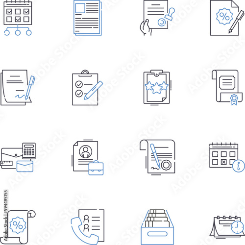 Thinking ahead line icons collection. Planning, Strategy, Forward-thinking, Anticipation, Preparedness, Foresight, Contemplation vector and linear illustration. Vision,Forecasting,Insight outline photo