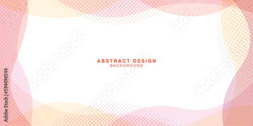 ハーフトーンのドット柄と波形の抽象的なデザインフレーム